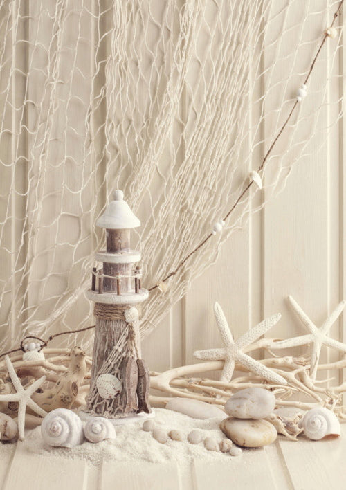 Photography Backdrop wood Sailing lighthouse Fishing net for sale